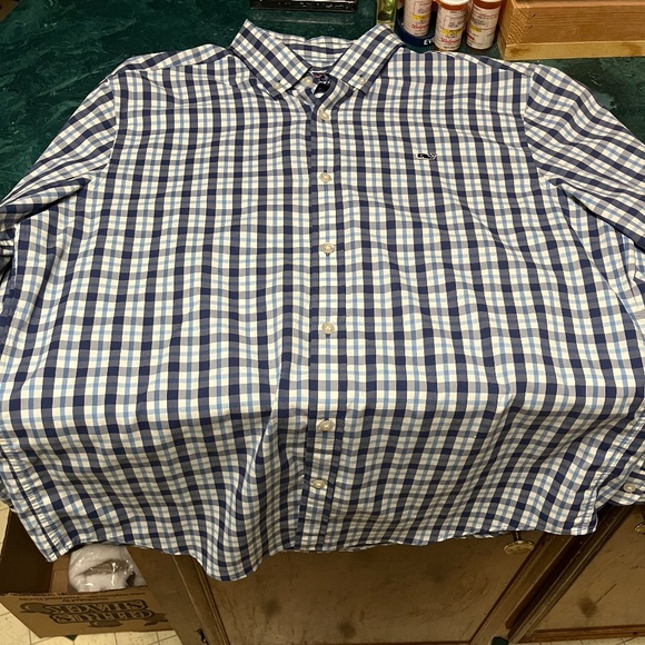 Vineyard Vines Plaid Button-Down Whale Shirt Shep Ian, Size Large - Picture 1 of 7